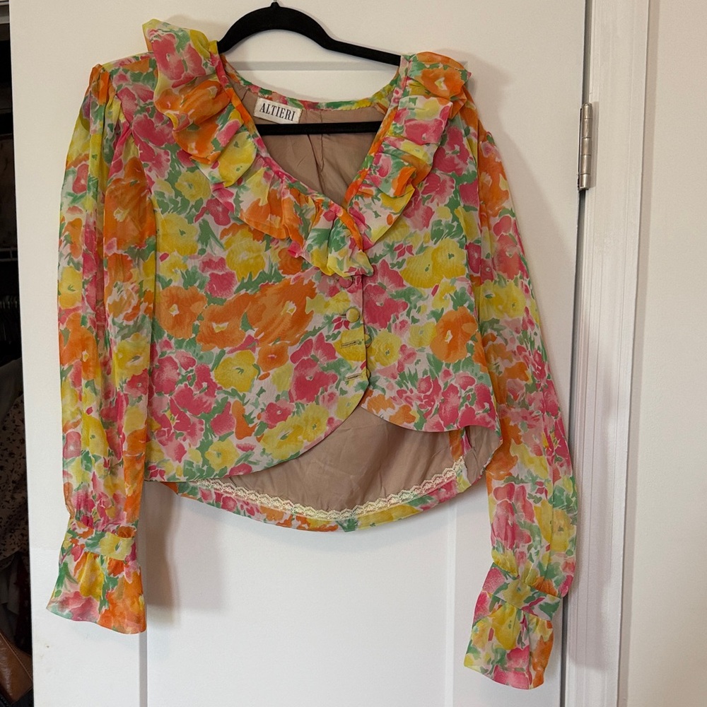 Altieri Floral Ruffle Blouse vintage